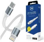 3mk Protection Cablu de incarcare 3MK Hyper N-SERIES, USB-C la Lightning, 27W, 3A, 3m, Alb