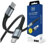 3mk Protection Cablu pentru incarcare si transfer de date 3mk Hyper N-SERIES, USB-C la Micro-USB, 10W, 2A, 3m, Negru