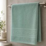 Pucioasa Prosop bumbac 100% cu bordura greceasca, 500gr/m2, 50x90cm, Verde deschis Prosop