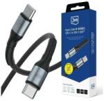 3mk Protection Cablu pentru incarcare si transfer de date 3mk Hyper N-SERIES, 2x USB-C, 60W, 3A, 0.5m, Negru