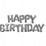 Amscan Ezüst "Happy Birthday" fólia lufi