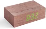 Gingko Design GINGKO Часовник/будилник Flip Cilck Clock - орехово дърво със зелени цифри (Gingko-G003W8) Будилник