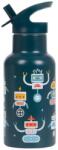 A Little Lovely Company - rozsdamentes acél kulacs, 350 ml - robotok (ALLC_DBSSRO100)