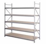 STOW Horganyzott STOW Minirack polcrendszer 300x180x60 cm - 5 polc, teherbírás 3500 kg - ALAPMODUL