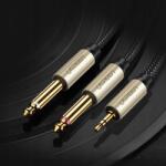 UGREEN Audio Kábel Mini Jack 3.5 MM 2 X 6.35MM Jack 2M Szürke (4902485695572)