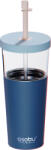 Asobu Pahar termic cu pai Marina 850 ml, albastru pastel (ICT400 PASTEL BLUE)
