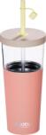 Asobu Pahar termic cu pai Marina 850 ml, portocaliu pastel (ICT400 PASTEL PEACH)