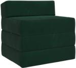 vidaXL Canapea Pat Pliabila Verde închis 200 x 70 x 15 cm Catifea GartenMobel Dekor (900009) Canapea