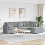 vidaXL Canapea modulara cu taburet si perne, textil, gri deschis GartenMobel Dekor (3321297) Canapea