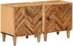 vidaXL Noptiera 2 pcs Maro 40 x 33, 5 x 46 cm Lemn de mango solid GartenMobel Dekor (4018913)