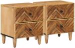 vidaXL Noptiera 2 pcs Maro 40 x 33, 5 x 46 cm Lemn de mango solid GartenMobel Dekor (4018915)
