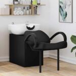 vidaXL Scaun pentru sampon Manual Negru si Alb 63 x 141 x 92 cm PVC GartenMobel Dekor (42009072)