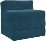 vidaXL Canapea Pat Pliabila albastru 200 x 70 x 15 cm Catifea GartenMobel Dekor (900006) Canapea