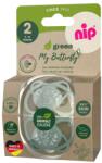 NIP Set 2 suzete ortodontice din silicon nip My Butterfly Green, 5-18 luni (38861)