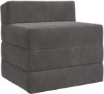 vidaXL Canapea Pat Pliabila Gri închis 200 x 70 x 15 cm Catifea GartenMobel Dekor (900008) Canapea