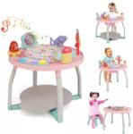 Saritor pentru copii 5 in 1 cu Masa si Centru de Activitati WePro Store, Covoras Muzical, Baby Jumper, Ajustabil pe Inaltime, Scaun Rotativ 360°, Sunete, Lumini, Accesorii Atractive, 6 luni+, Roz (DF- Sezlong balansoar bebelusi