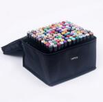  Set 120 markere duble WePro Store, profesionale, subtire si gros, cerneala pe baza de alcool, geanta de depozitare, Multicolore (DF-67)