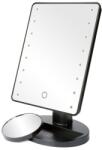 H&S Set Oglinda Led Make-up, H&S, Buton Tactil, 4 baterii AA, Rotativ 180, Negru, 18.4 X 17.5 cm cu oglinda rotunda cu o marire de 10x, 18 mm (AMZ0799475474507)