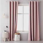 Jemidi Draperie opaca cu inele Jemidi, 140 x 250 cm, Roz, Poliester, 55309.10 (4056825066802)