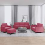 vidaXL Set de canapea, 4 piese, rosu vin, catifea GartenMobel Dekor (3201948) Canapea