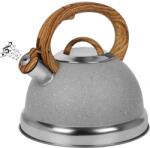 Belle Vous Ceainic fluierator, Belle Vous, din otel inoxidabil, 3 L, maner rezistent la caldura, 23 x 23 x 23 cm, compatibil cu toate tipurile de plita, Gri (5061014882841)