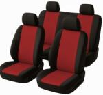Kiwari Set huse scaune auto universale, 7 piese, bumbac si poliester cu spuma, 2 scaune fata, bancheta spate in 4 piese, 4 tetiere, rosu/negru (5941947800733)