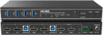 EVOCONNECT KVM Суич 2x1, Двоен монитор HDMI+DisplayPort=4K@60, 18Gbps, HDCP2.3, HDR/HDR10/HDR10+/Dolby Vision, RS232 и дистанционно (2port_Dual_HDMI_DP_Monitor_KVMswitch4K60)