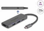 Delock Docking Station DELOCK Statie de andocare USB 3.1 type C la HDMI 8K30Hz HDR + 2 x USB-A + 1 x USB-C + PD 3.0 100W, Delock 87804 (87804)