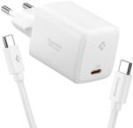 Spigen ee451eu essential 1-port network charger 45w + type-c cable white (8800283303070)