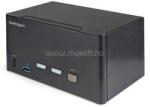 StarTech 2 Port Triple Monitor DisplayPort KVM Switch - 4K 60Hz UHD HDR - Desktop DP 1.2 KVM with 2 Port USB 3.0 Hub (5Gbps) & 4x USB 2.0 HID Ports, Audio (SV231TDPU34K) (SV231TDPU34K)