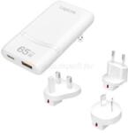 LOGILINK Kettős USB GaN utazó töltő, 65W, extra vékony, 1x USB-C (PD), 1x USB-A (QC), fehér (LOGILINK_PA0376) (LOGILINK_PA0376)