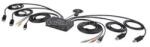 StarTech 2-Port Dual-Monitor DisplayPort Cable KVM Switch, 4K 60Hz, Compact KVM with 5ft/1.5m USB-A/DisplayPort/Audio Integrated Cables (C2-DD46-UA2-CBL-KVM) (C2-DD46-UA2-CBL-KVM)