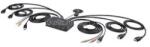 StarTech 2-Port Dual-Monitor HDMI Cable KVM Switch, 4K 60Hz, Compact KVM with 5ft/1.5m USB-A/HDMI/Audio Integrated Cables (C2-DH46-UA2-CBL-KVM) (C2-DH46-UA2-CBL-KVM)
