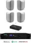 DSPPA Pachet Sonorizare Terasa IP65 cu streaming wireless, Internet Radio, Spotify, Airplay, Bluetooth, Stick USB (PAC-MP310U+4XDSP5020+S10)
