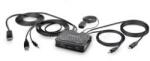 StarTech 2-Port Hybrid USB-C DisplayPort Cable KVM Switch, 4K 60Hz, Compact KVM with 6ft/1.8m USB-A/DisplayPort/Audio & 4ft/1.2m USB-C Integrated Host Cables (C2-D46-UAC-CBL-KVM) (C2-D46-UAC-CBL-KVM)