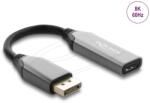 Delock Aktív DisplayPort 1.4 - HDMI adapter 8K HDR Fekete 10cm 64366 DL64366 (DL64366)