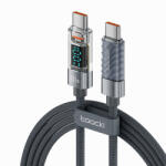 Toocki Prémium USB-C 5A 100W kábel 1m digitális kijelzővel (TXCTT1-ZX0G) (TXCTT1-ZX0G)
