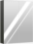 HomCom Dulap Suspendat de Baie cu 2 Uși cu Oglindă și 2 Rafturi Interne 60x15x75cm, Negru | Aosom Romania (811-032V00BK)