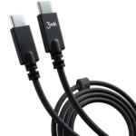 3mk Protection adat- és töltőkábel, hiperszilikon, USB Type-C-USB Type-C, 1 m, PD 100 W, fekete