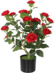 HOMCOM Plantă Artificială de Camelie 65 cm Arbore Artificial în Ghiveci cu Flori din Mătase Realiste 116 Frunze Efect Mușchi Roșu | Aosom Romania (83C-224V00RD)