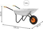 SPRINGOS kerti talicska 65l - Ezüst (GA0256)