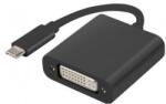 Lanberg USB 2.0 Type C DVI-I Átalakító Fekete 15cm AD-UC-DV-01 (AD-UC-DV-01)