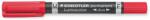 STAEDTLER Алкохолен маркер, 0, 6/1, 5 мм, коничен, с два края, STAEDTLER "Lumocolor duo 348", червен 348-2 (348-2)