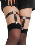 SuperLove Faux Leather Garters with Hearts 81317 Black