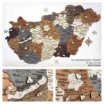  Fa Magyarország Térkép Falra - 3D Puzzle Térkép, Fa Hungary puzzle, kirakó 70x35 cm