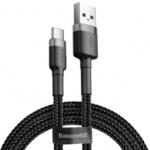 Baseus Cafule USB-A to USB-C adatkábel, töltőkábel, szürke (18W, 3A, fonott 1m, CATKLF-BG1)