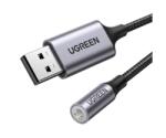 UGREEN Кабел usb 2.0 usb-a към аудио 3, 5 мм жак m/f, 0, 25 м, черен 30757 (30757)