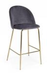 Bárszék arany vas háttámlával és szürke bársony ülőfelülettel Carry 51 cm x 55 cm x 105 m x 74 m