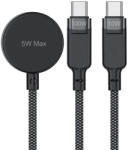 ACEFAST Cablu pentru incarcare si transfer de date 3in1 Acefast C6-11, USB-C la 2x USB-C / Incarcator Wireless Qi, PD 100W, 480Mbps, 1.2m, Negru (6974316283799)