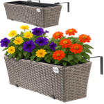 Deuba Set 2 bucăți jardiniere din ratan - crem